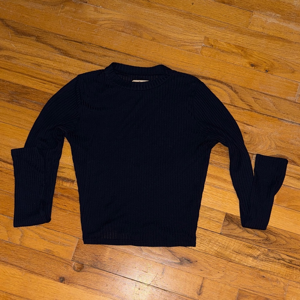 Hollister ribbed navy blue long sleeve